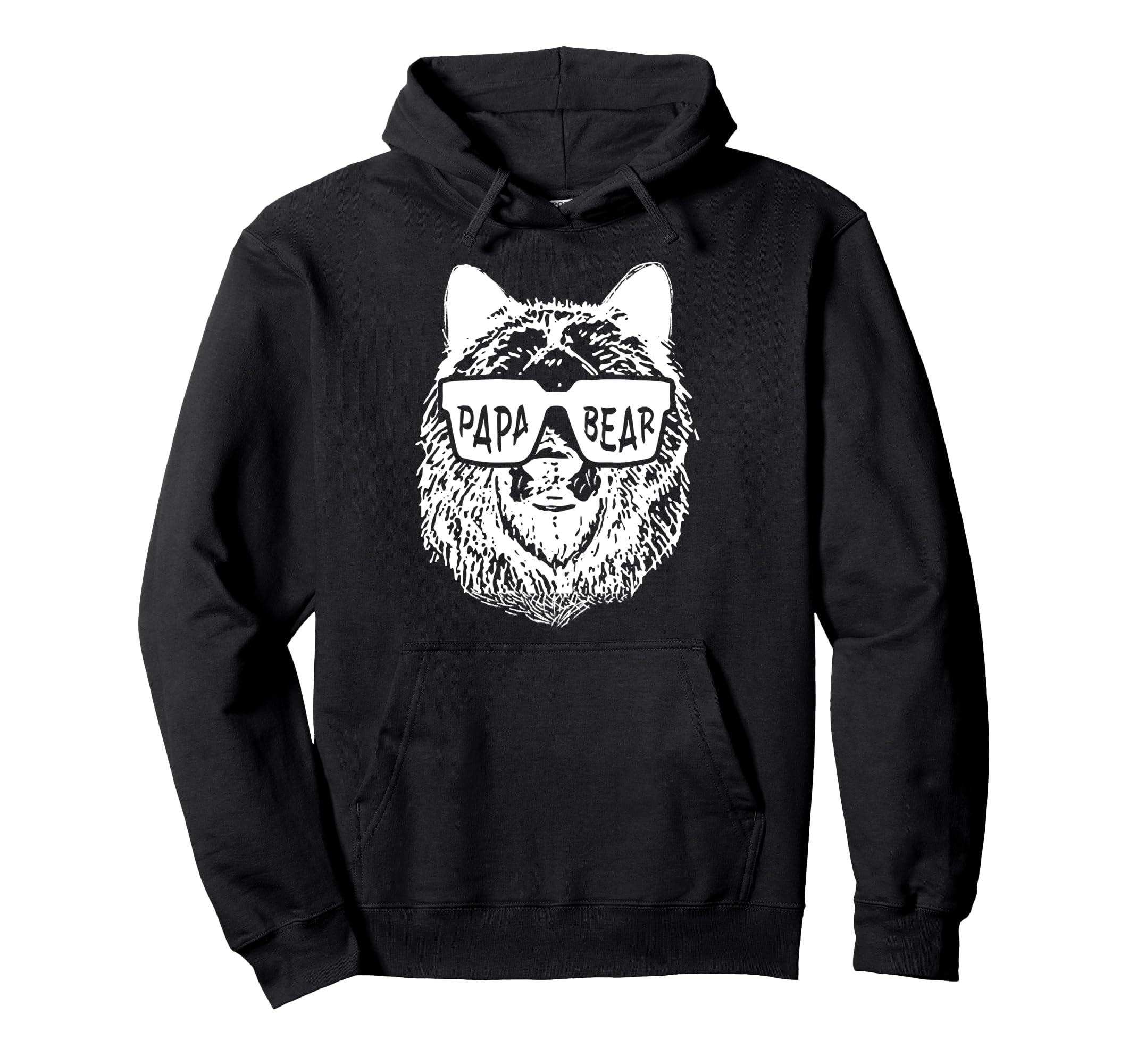 Papa Bear Wearing Glasses Bear Face Hoodie - Novelty Apparel for Adults - T-Shirt, Sweatshirt, Hoodie