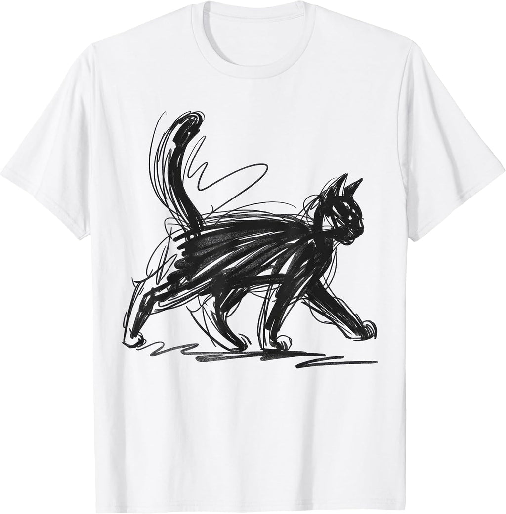 Minimalist cat Art t -shir - Adult & Kids T-Shirts, Sweatshirts & Hoodies apparel design preview 1