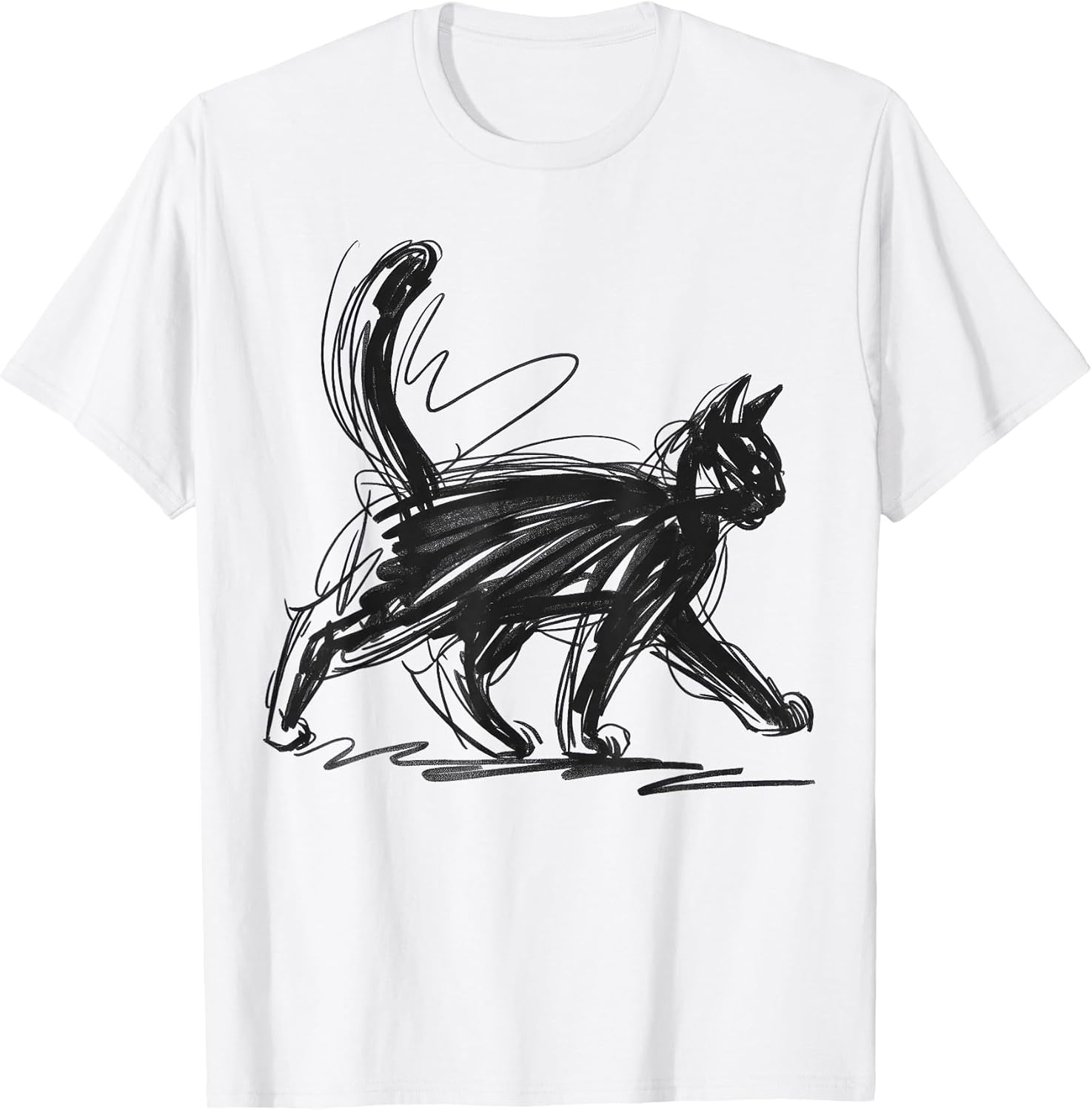 Minimalist cat Art t -shir - Adult & Kids T-Shirts, Sweatshirts & Hoodies apparel design preview 1