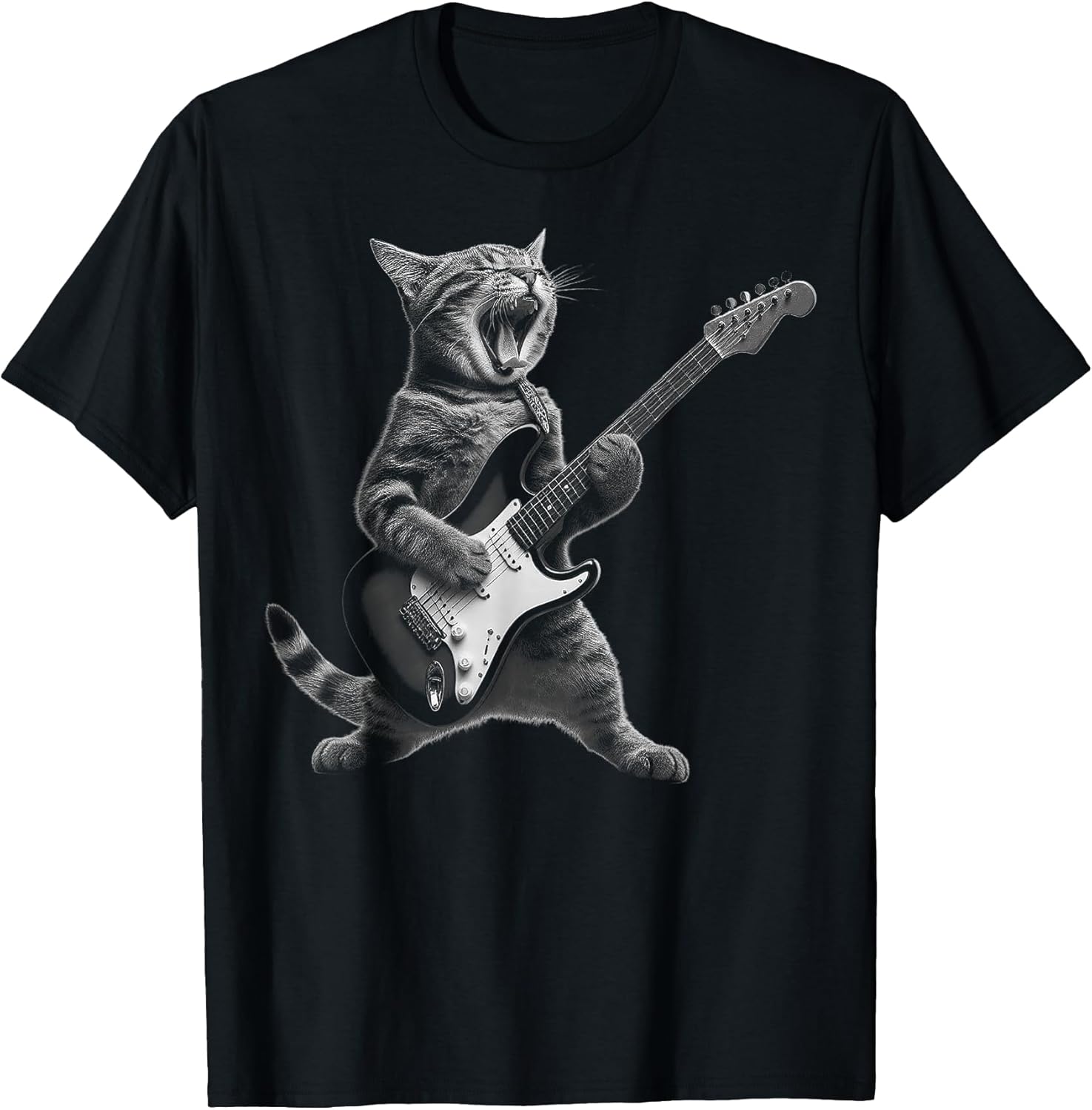 Funny Cat Playing Guitar Rock and Roll Gifts Men - Adult & Kids T-Shirts, Sweatshirts & Hoodies apparel design preview 1