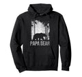 Papa Bear Silhouette Forest Hoodie - Unique Graphic Unisex - T-Shirt, Sweatshirt, Hoodie