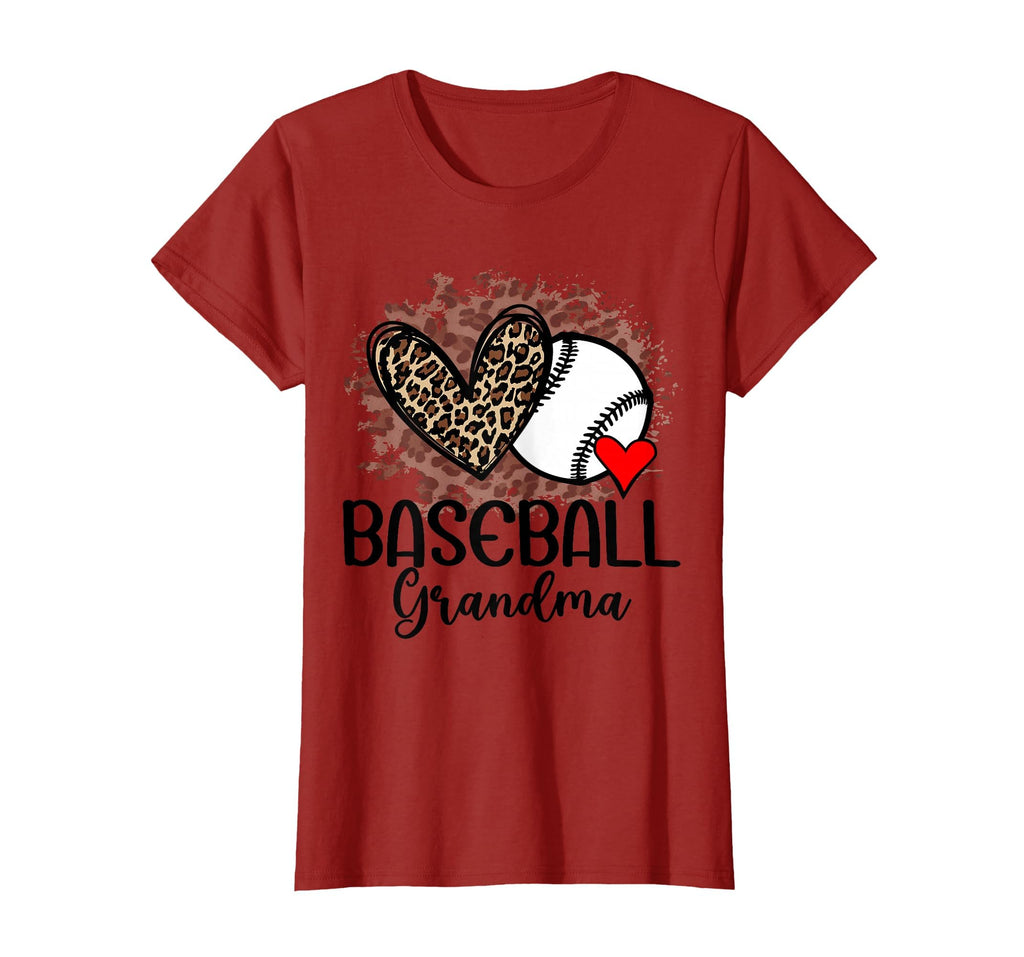 Baseball Grandma Funny Leopard Heart T-Shirt - Unique Graphic Men Women - T-Shirt, Sweatshirt, Hoodie