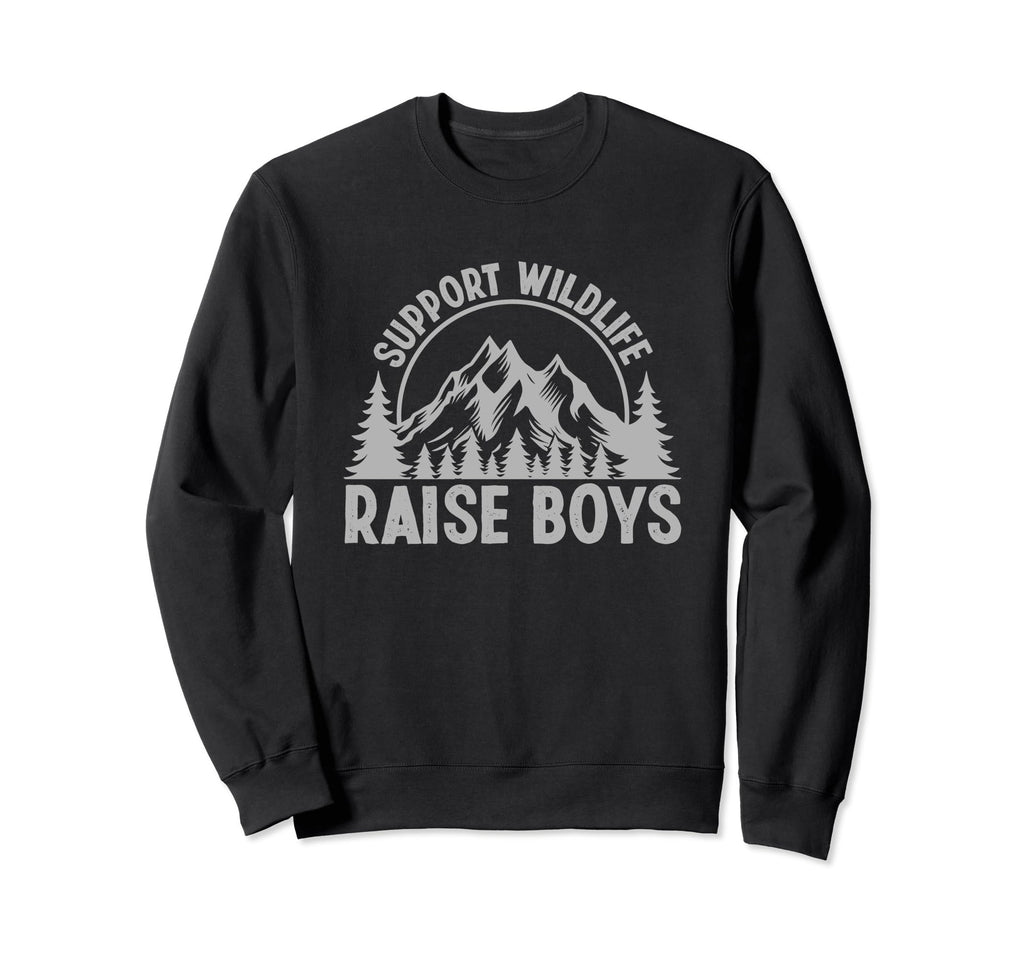 Support Wildlife Raise Mother Mom Sweatshirt - Minimalist Print for Adults - T-Shirt, Sweatshirt, Hoodie