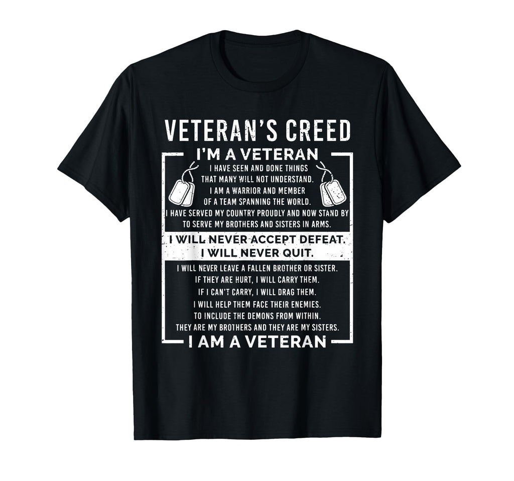 Veterans Creed Patriot War Usa Oath T-Shirt - Minimalist Print Unisex - T-Shirt, Sweatshirt, Hoodie