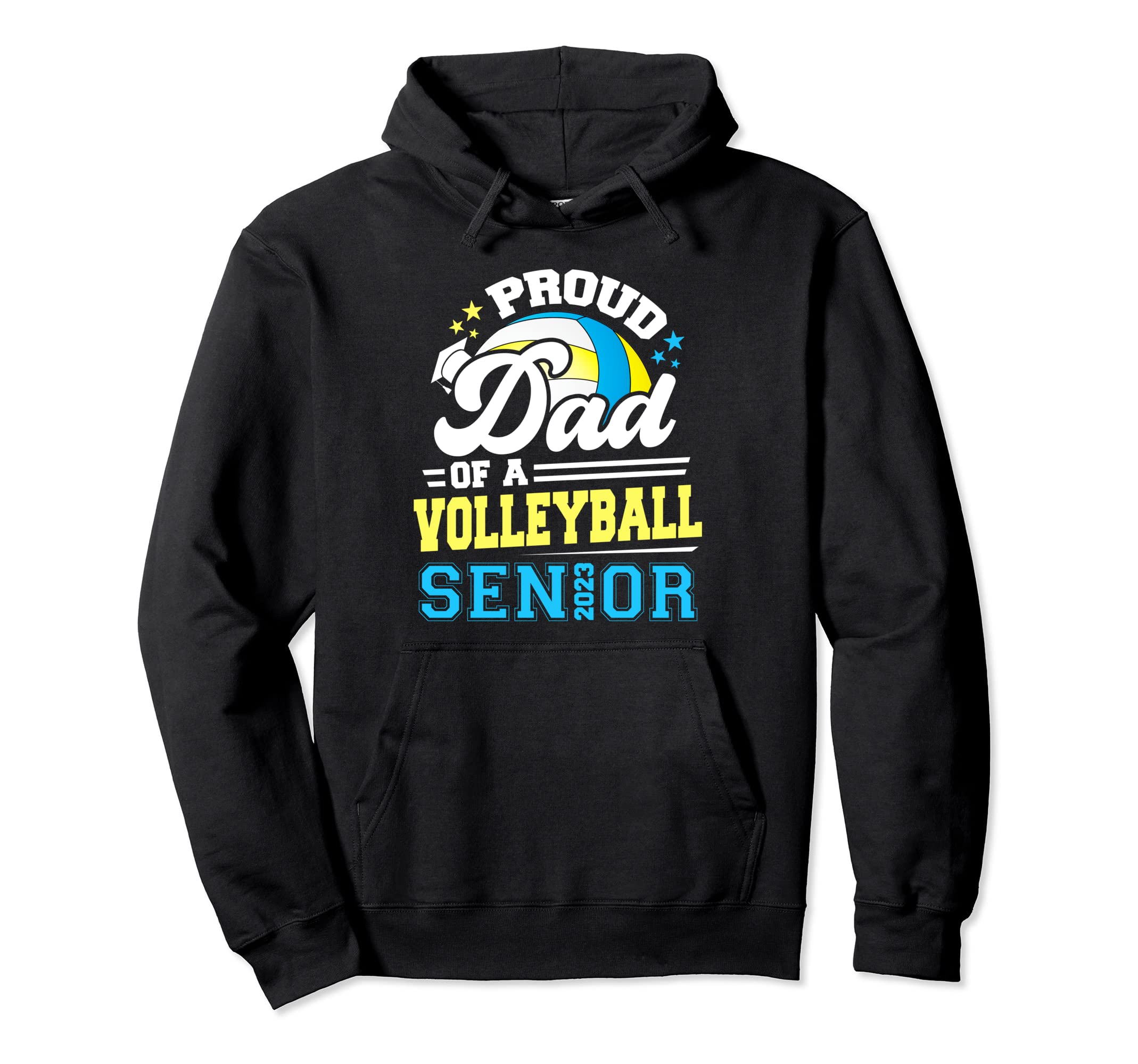 Proud Dad 2023 Senior Graduate Volleyball Hoodie - Custom Art Print Unisex - T-Shirt, Sweatshirt, Hoodie
