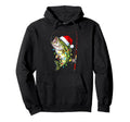 Funny Fishing Bass Santa Hat Lights Hoodie - Unique Graphic Unisex - T-Shirt, Sweatshirt, Hoodie