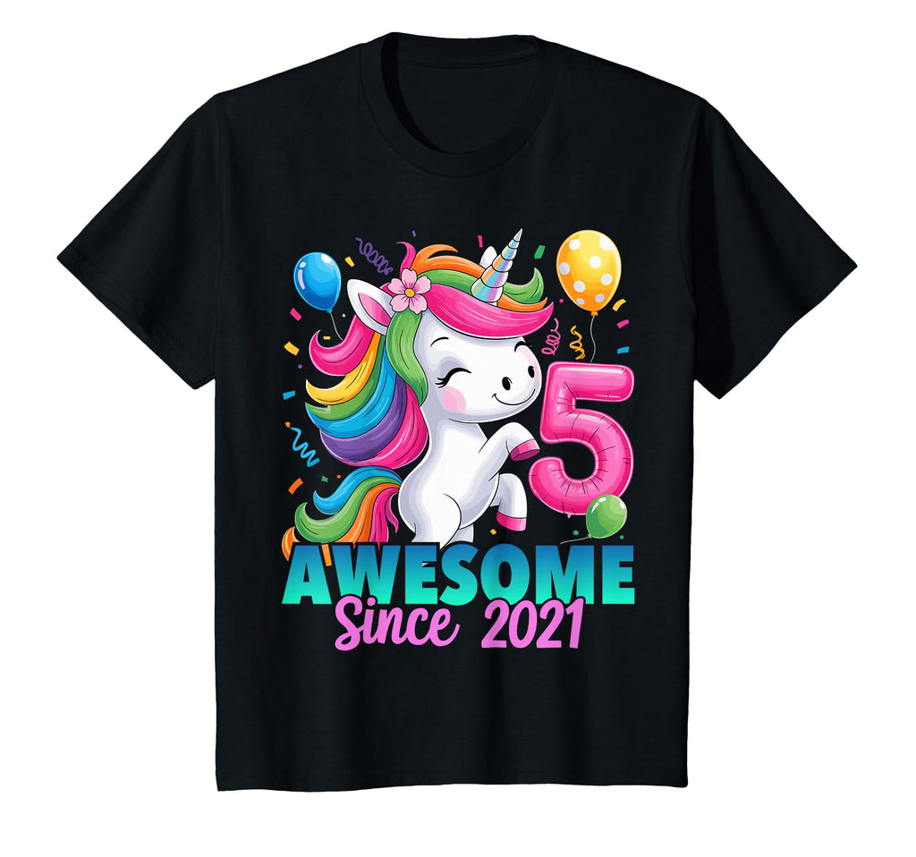 5Th Birthday Unicorn 5 Year Old Born 2021 T-Shirt - Streetwear Style Unisex - T-Shirt, Sweatshirt, Hoodie