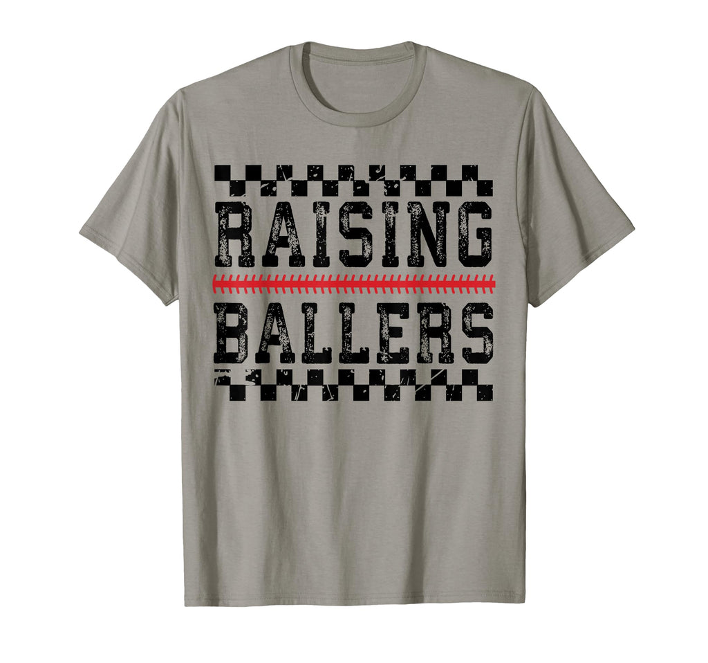 Raising Ballers Funny Baseball T-Shirt - Minimalist Print Men Women - T-Shirt, Sweatshirt, Hoodie