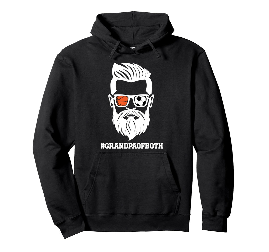 Grandpa Both Soccer Basketball Grandpa Hoodie - Unique Graphic for Adults - T-Shirt, Sweatshirt, Hoodie