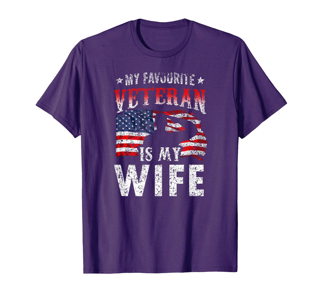 My Favorite Veteran Is My Wife Veterans T-Shirt - Custom Art Print Unisex - T-Shirt, Sweatshirt, Hoodie