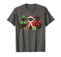 Black Cat Holiday X Mas Funny Santa T-Shirt - Fun Novelty Design Unisex - T-Shirt, Sweatshirt, Hoodie