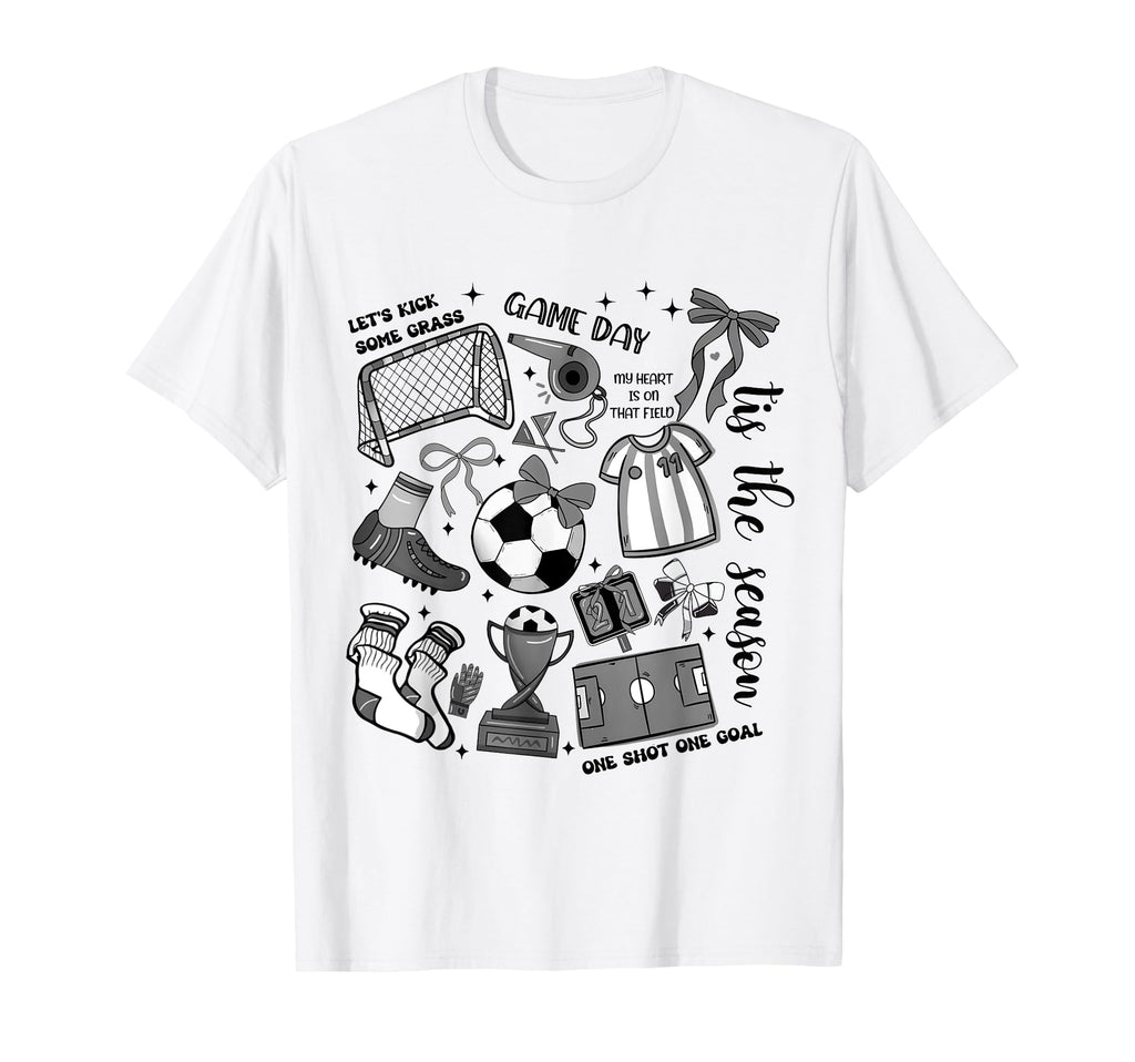 Game Day Soccer Coquette Soccer Bow T-Shirt - Casual Everyday Wear Unisex - T-Shirt, Sweatshirt, Hoodie