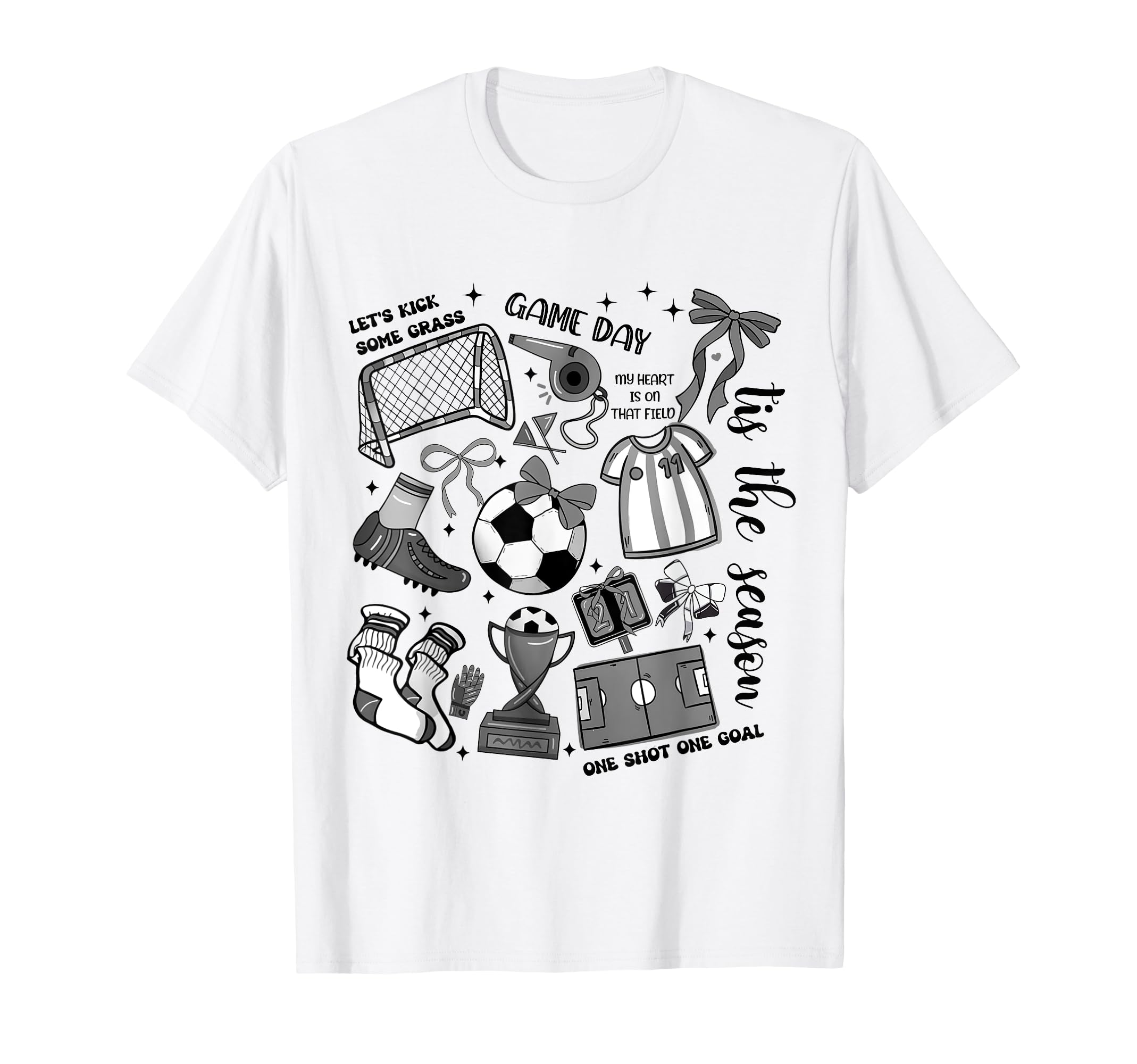 Game Day Soccer Coquette Soccer Bow T-Shirt - Casual Everyday Wear Unisex - T-Shirt, Sweatshirt, Hoodie