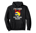 Im Mom Busy Raising Ballers Softball Hoodie - Streetwear Style for Adults - T-Shirt, Sweatshirt, Hoodie