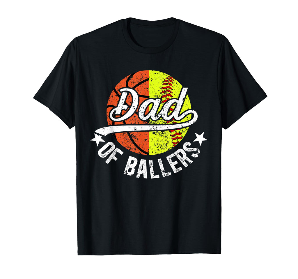 Dad Ballers Proud Basketball Softball T-Shirt - Minimalist Print Men Women - T-Shirt, Sweatshirt, Hoodie