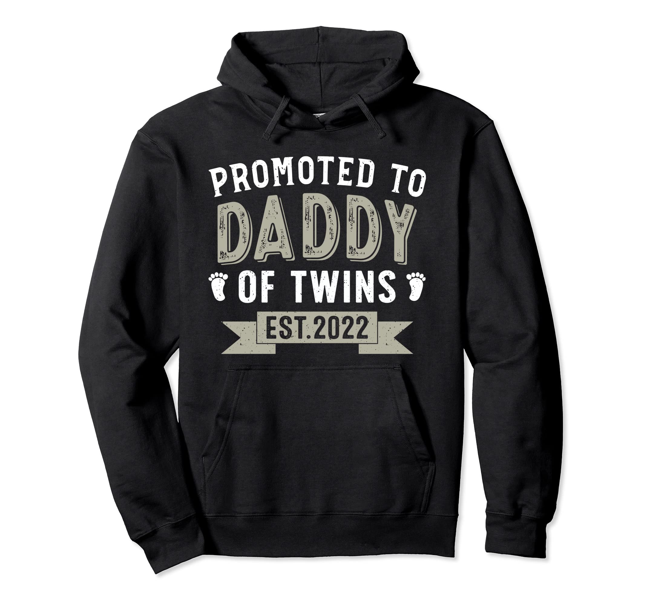 Promoted To Daddy Twins Est 2022 New Hoodie - Custom Art Print Men Women - T-Shirt, Sweatshirt, Hoodie