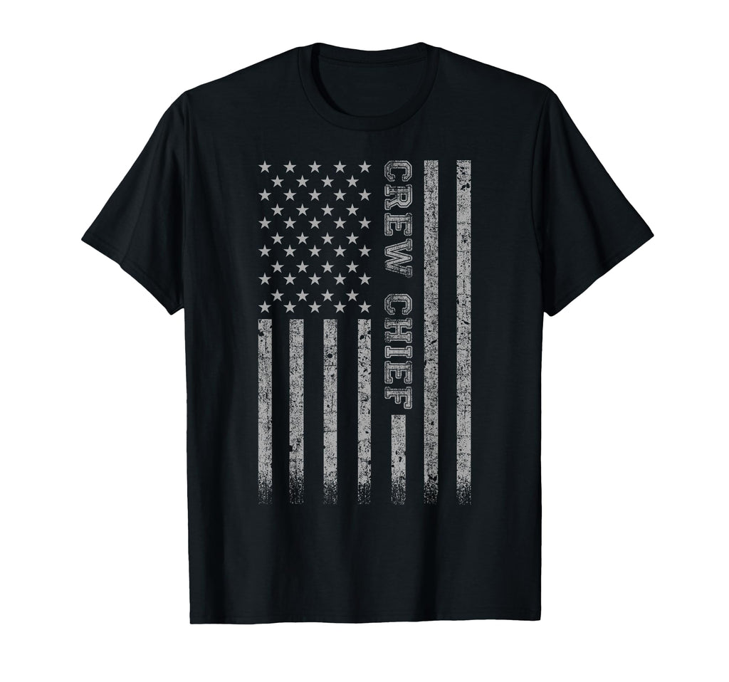 Crew Chief American Flag T-Shirt - Casual Everyday Wear Men Women - T-Shirt, Sweatshirt, Hoodie