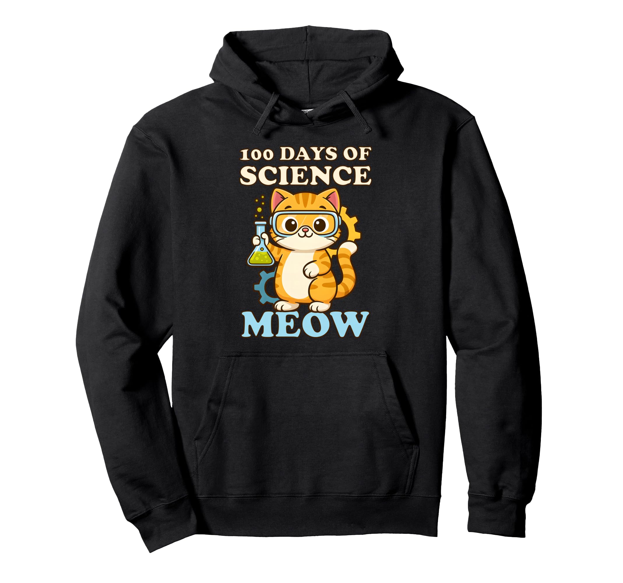 Cat Scientist School 100 Days Science Hoodie - Novelty Apparel Men Women - T-Shirt, Sweatshirt, Hoodie