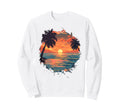 Tropical Beach Sunset Family Sweatshirt - Minimalist Print for Adults - T-Shirt, Sweatshirt, Hoodie