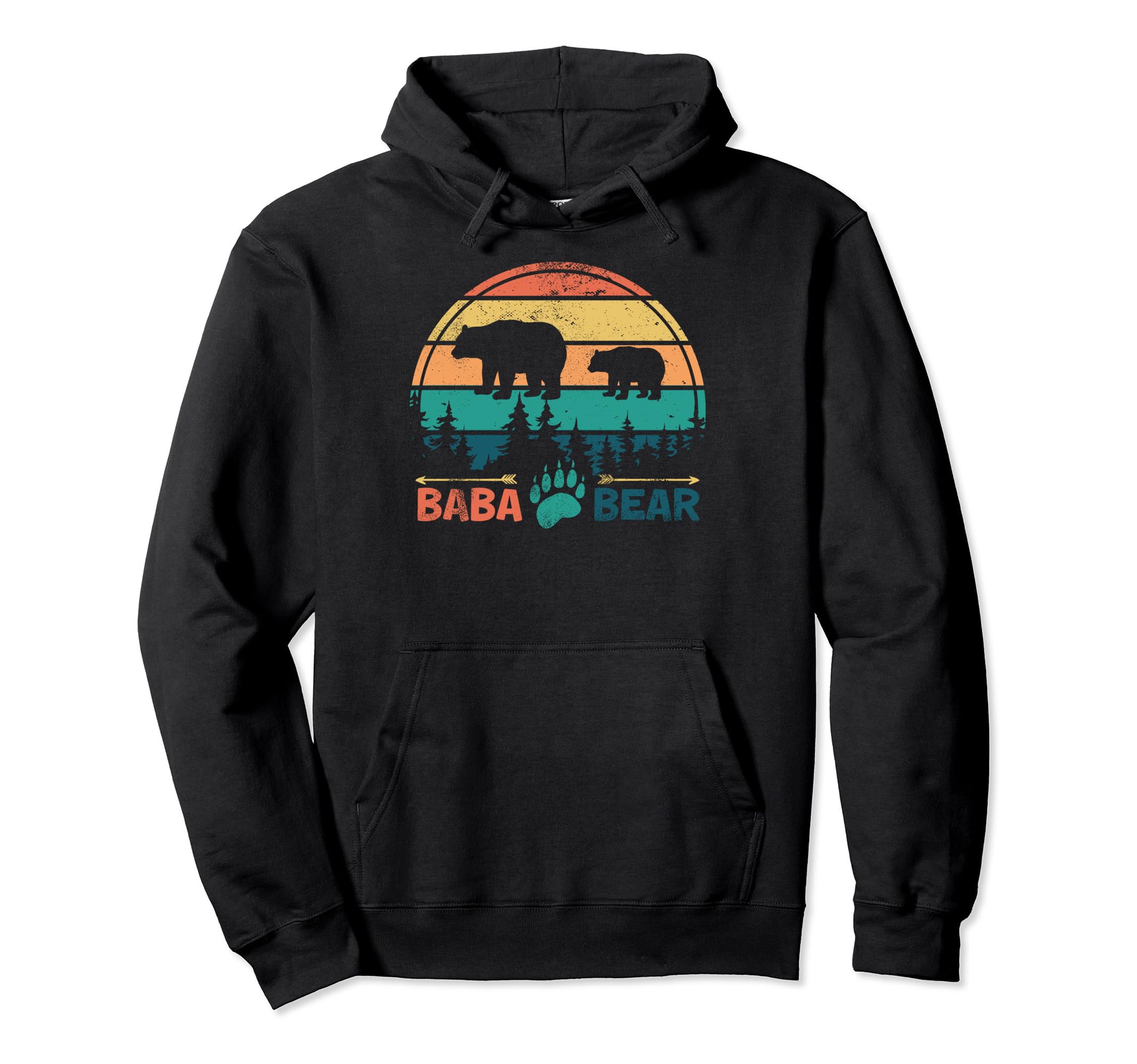Baba Grandpa Bear Fathers Day Bear Dad Hoodie - Minimalist Print for Adults - T-Shirt, Sweatshirt, Hoodie