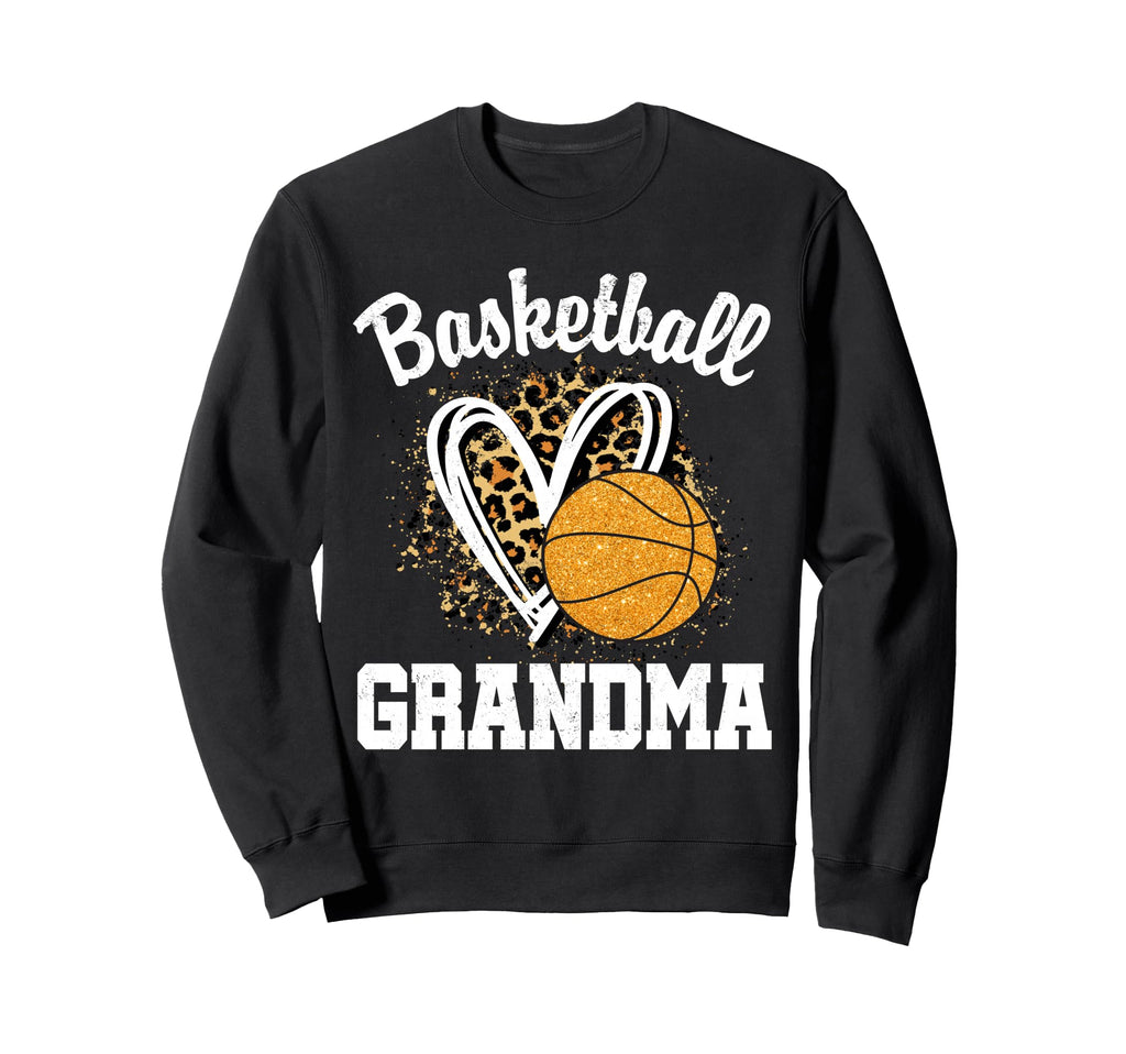 Basketball Grandma Leopard Heart Sweatshirt - Aesthetic Graphic Men Women - T-Shirt, Sweatshirt, Hoodie