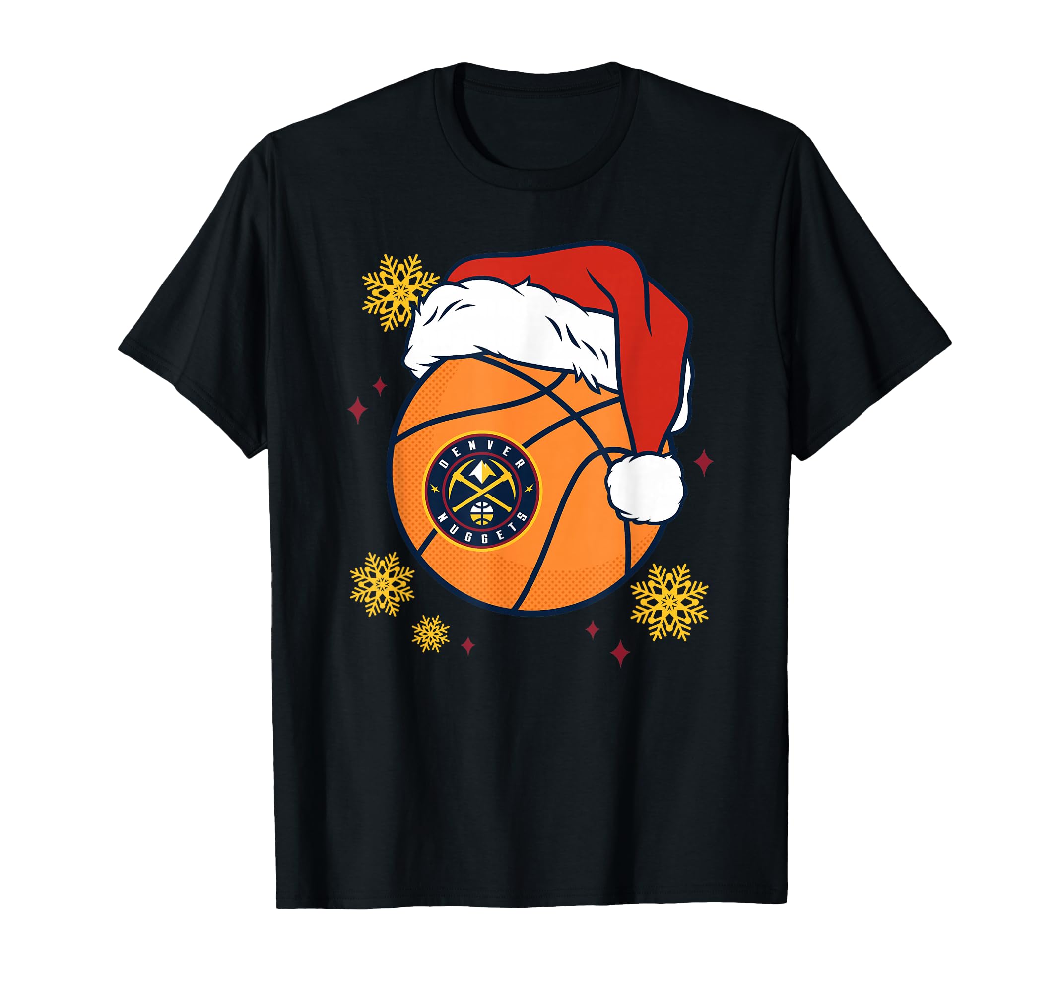 Nba Denver Nuggets Santa Hat Ball T-Shirt - Casual Everyday Wear Men Women - T-Shirt, Sweatshirt, Hoodie