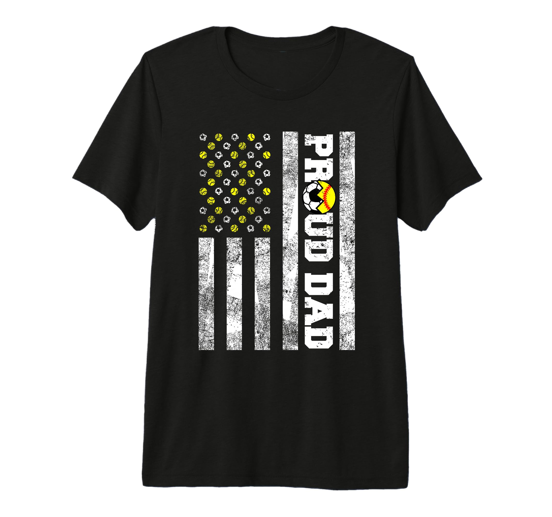 Mens Proud Dad American Flag Funny Soccer T-Shirt - Unique Graphic Unisex - T-Shirt, Sweatshirt, Hoodie