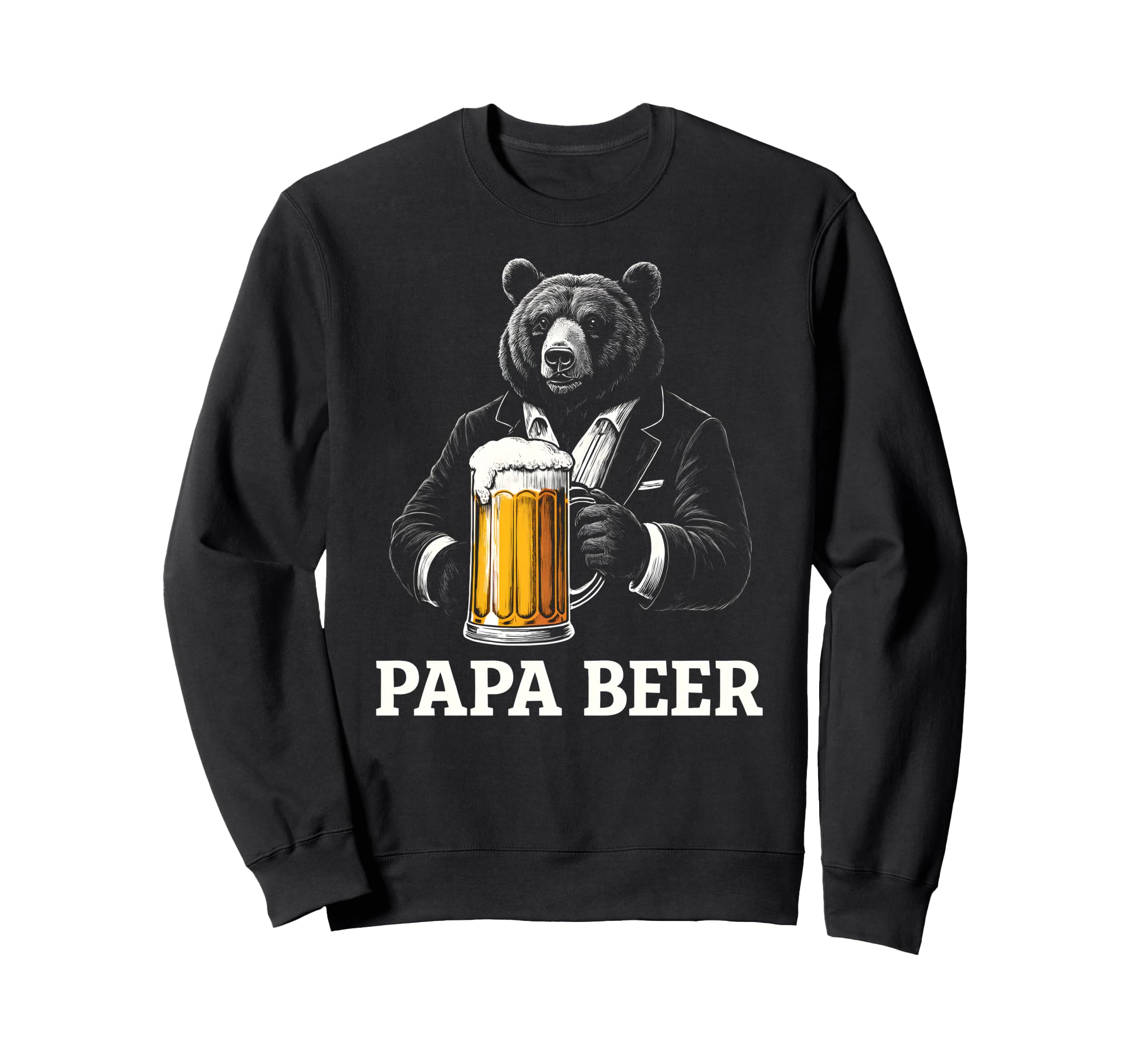 Papa Beer Funny Dad Bear Drinking Sweatshirt - Novelty Apparel Unisex - T-Shirt, Sweatshirt, Hoodie