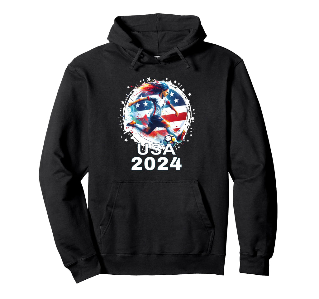 American Flag Soccer Womens Hoodie - Casual Everyday Wear for Adults - T-Shirt, Sweatshirt, Hoodie
