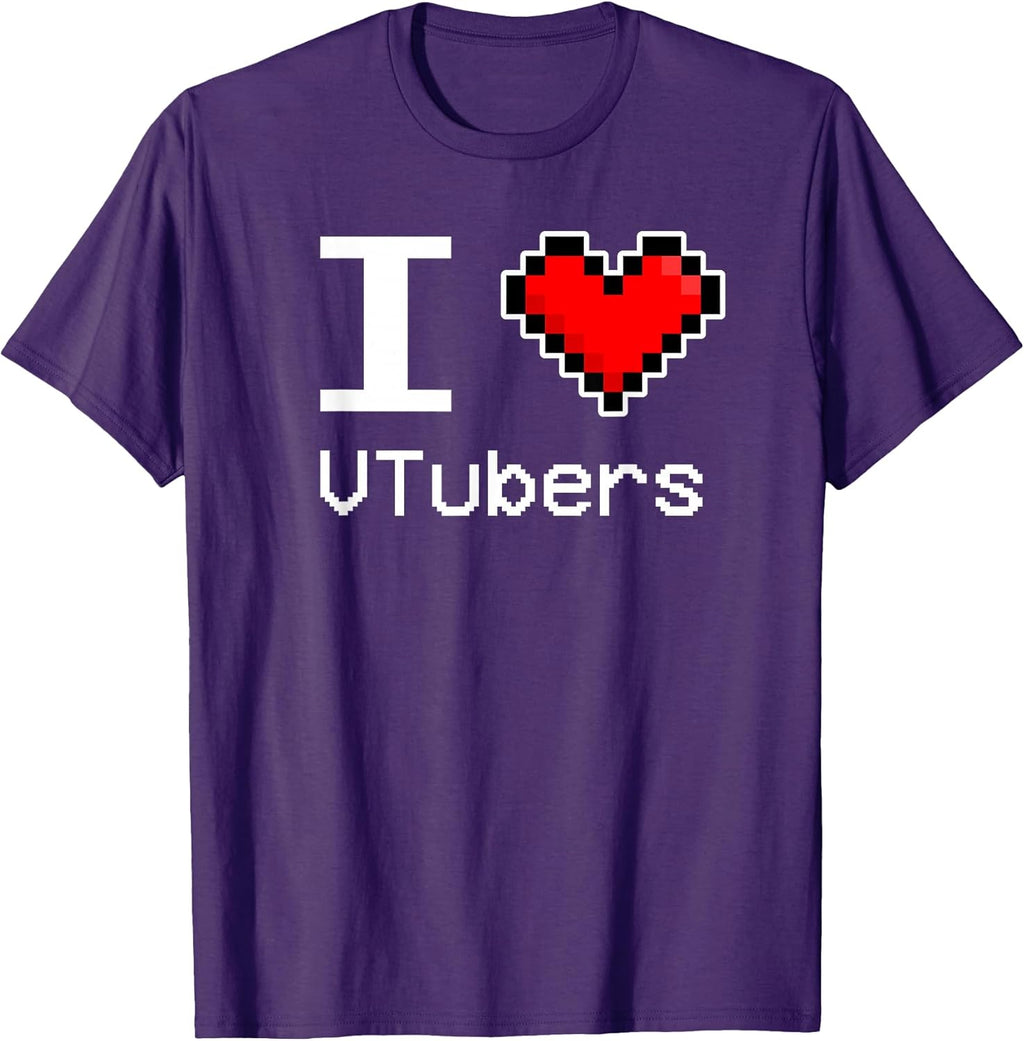 I Love VTubers, Pixel Heart, Retro Gamer - Adult & Kids T-Shirts, Sweatshirts & Hoodies apparel design preview 1