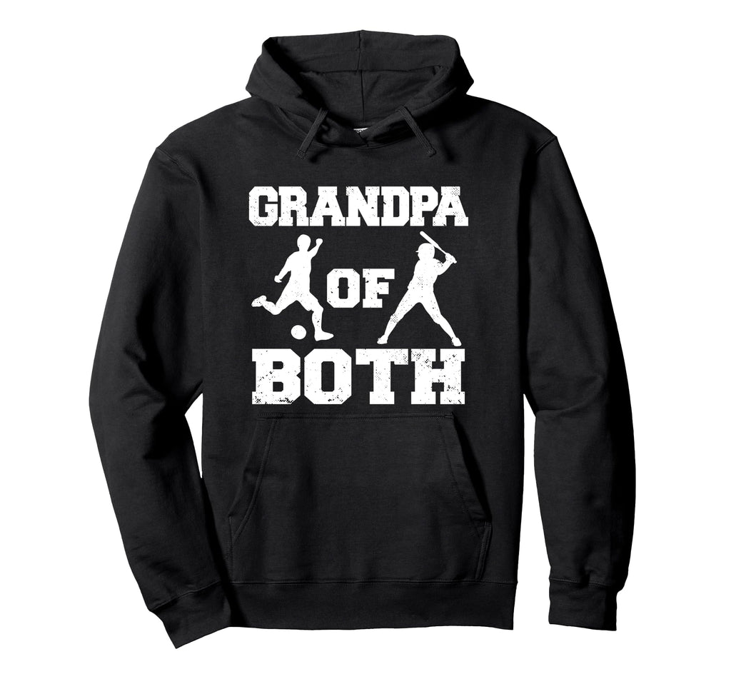 Grandpa Both Funny Soccer Baseball Hoodie - Minimalist Print for Adults - T-Shirt, Sweatshirt, Hoodie