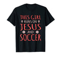 This Runs Jesus And Soccer T-Shirt - Minimalist Print for Adults - T-Shirt, Sweatshirt, Hoodie