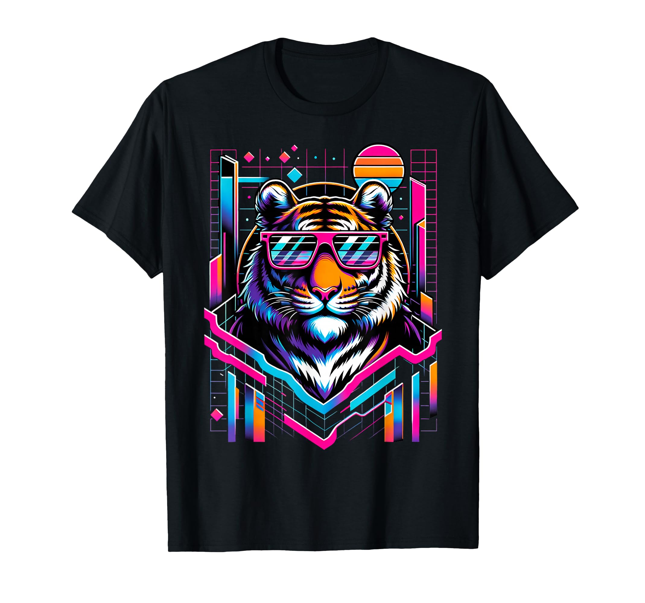 Tiger 80S Retrowave 90S Vaporwave Tiger T-Shirt - Trendy Graphic Unisex - T-Shirt, Sweatshirt, Hoodie