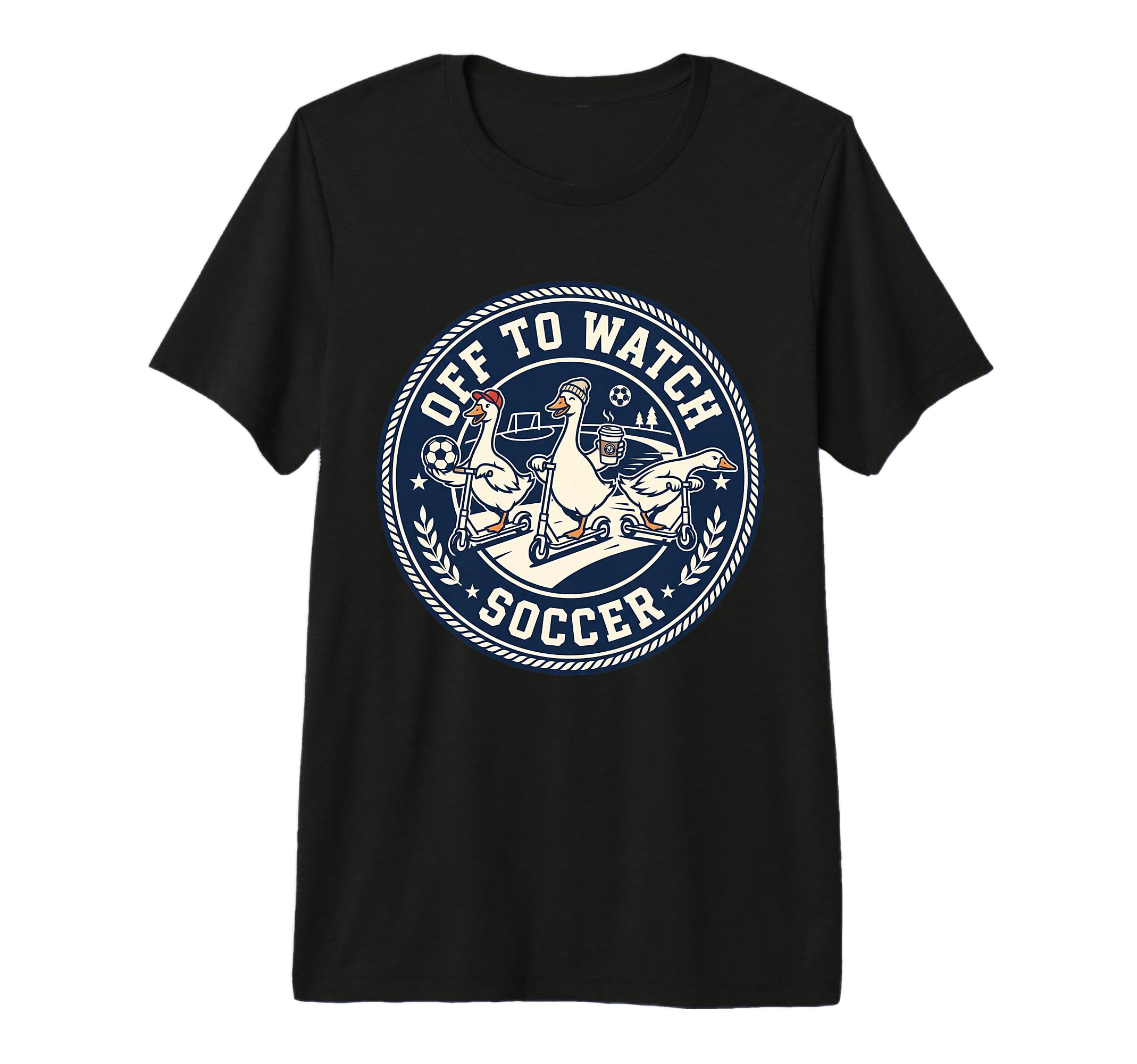 Off To Watch Soccer Silly Goose T-Shirt - Fun Novelty Design for Adults - T-Shirt, Sweatshirt, Hoodie