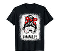 Bleached Mami Life Soccer Messy Bun T-Shirt - Graphic Print for Adults - T-Shirt, Sweatshirt, Hoodie