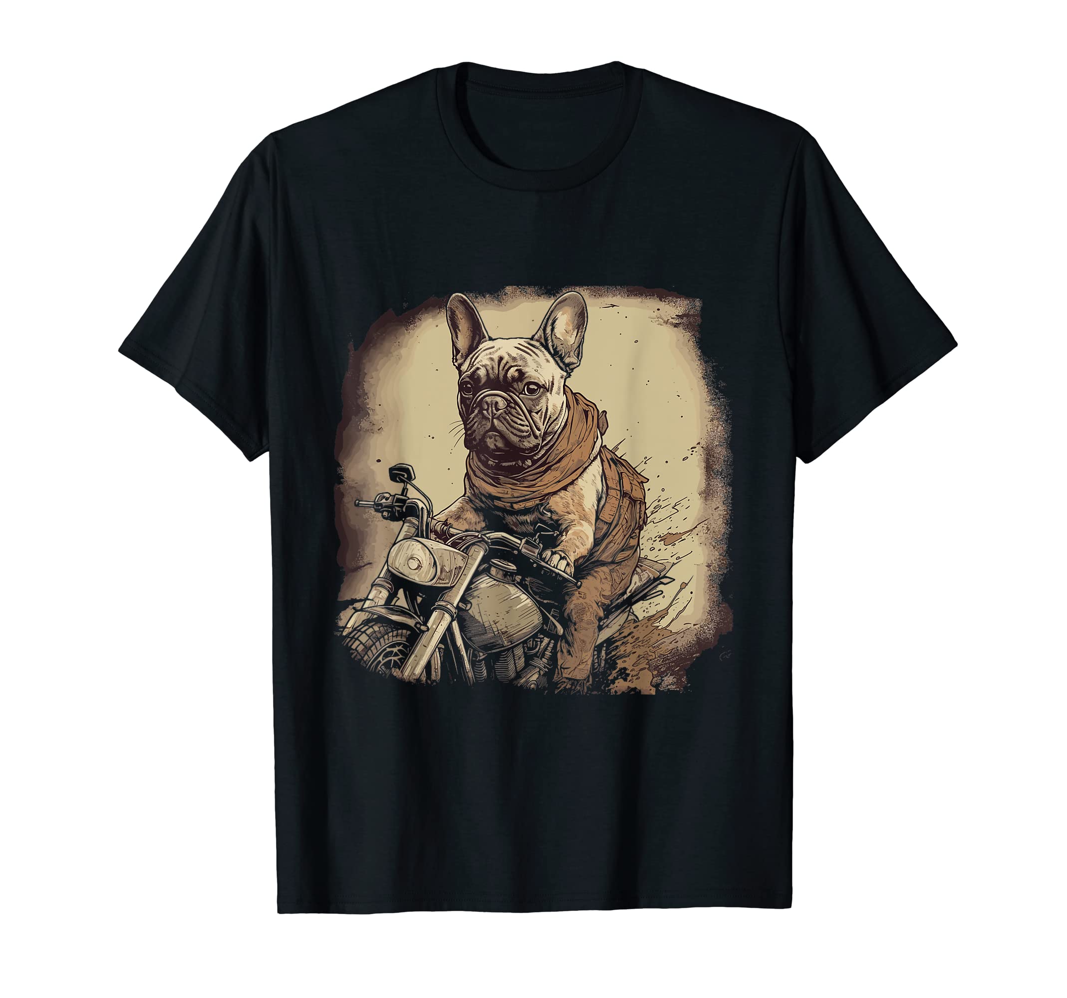 Funny French Bulldog Biker French T-Shirt - Novelty Apparel for Adults - T-Shirt, Sweatshirt, Hoodie