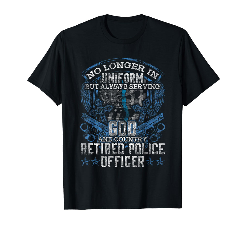 Retired Police Officer Flag Thin Blue T-Shirt - Streetwear Style Unisex - T-Shirt, Sweatshirt, Hoodie