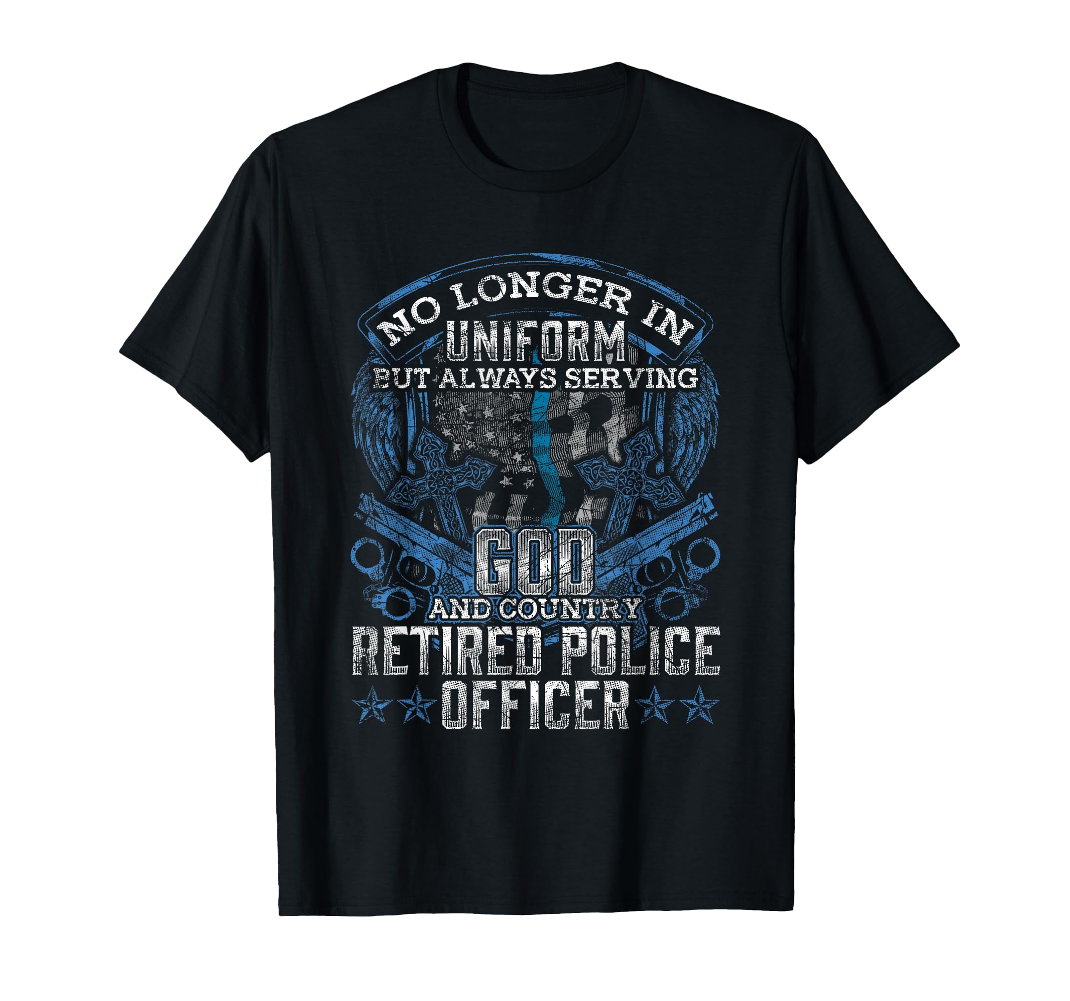 Retired Police Officer Flag Thin Blue T-Shirt - Streetwear Style Unisex - T-Shirt, Sweatshirt, Hoodie