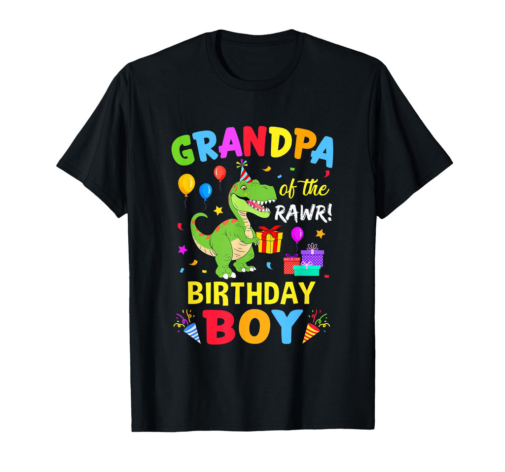 Grandpa Birthday T Rex Funny Dinosaur Party T-Shirt - Unique Graphic Unisex - T-Shirt, Sweatshirt, Hoodie