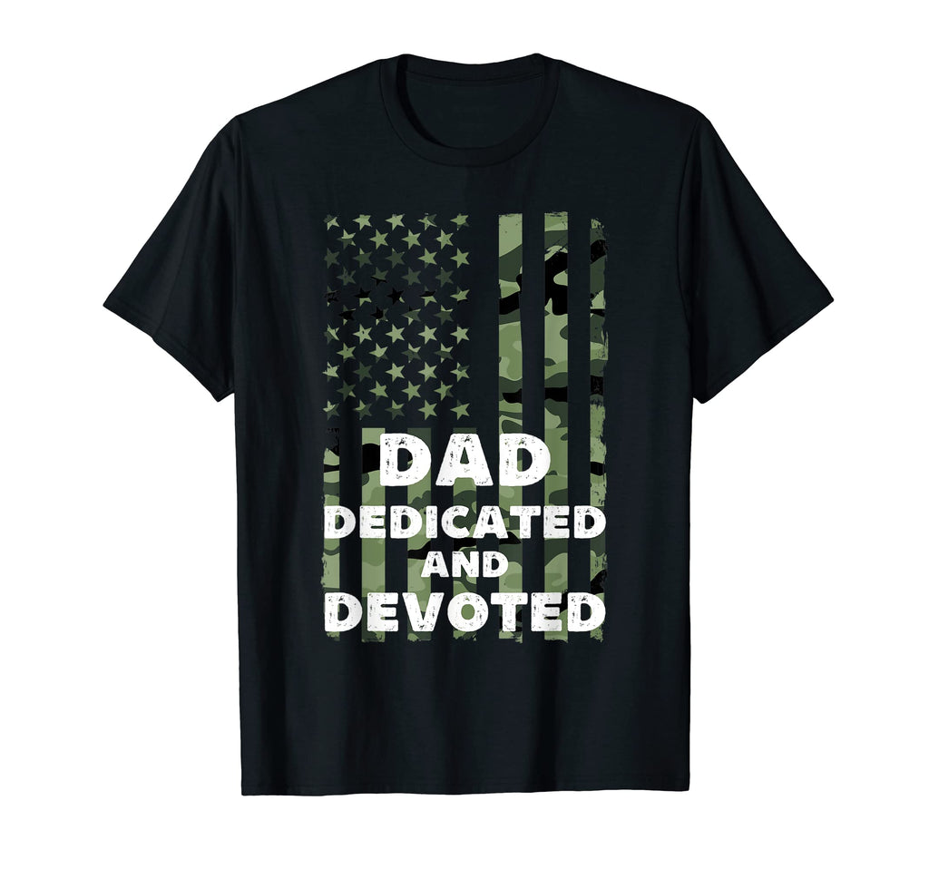 Dad Dedicated And Devoted Fathers Day T-Shirt - Custom Art Print Unisex - T-Shirt, Sweatshirt, Hoodie