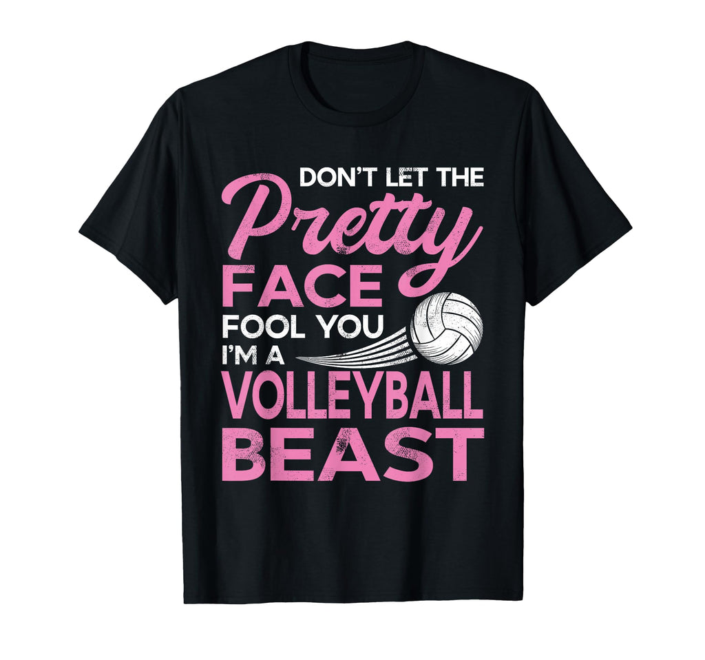 Funny Volleyball Pretty Face T-Shirt - Minimalist Print Unisex - T-Shirt, Sweatshirt, Hoodie