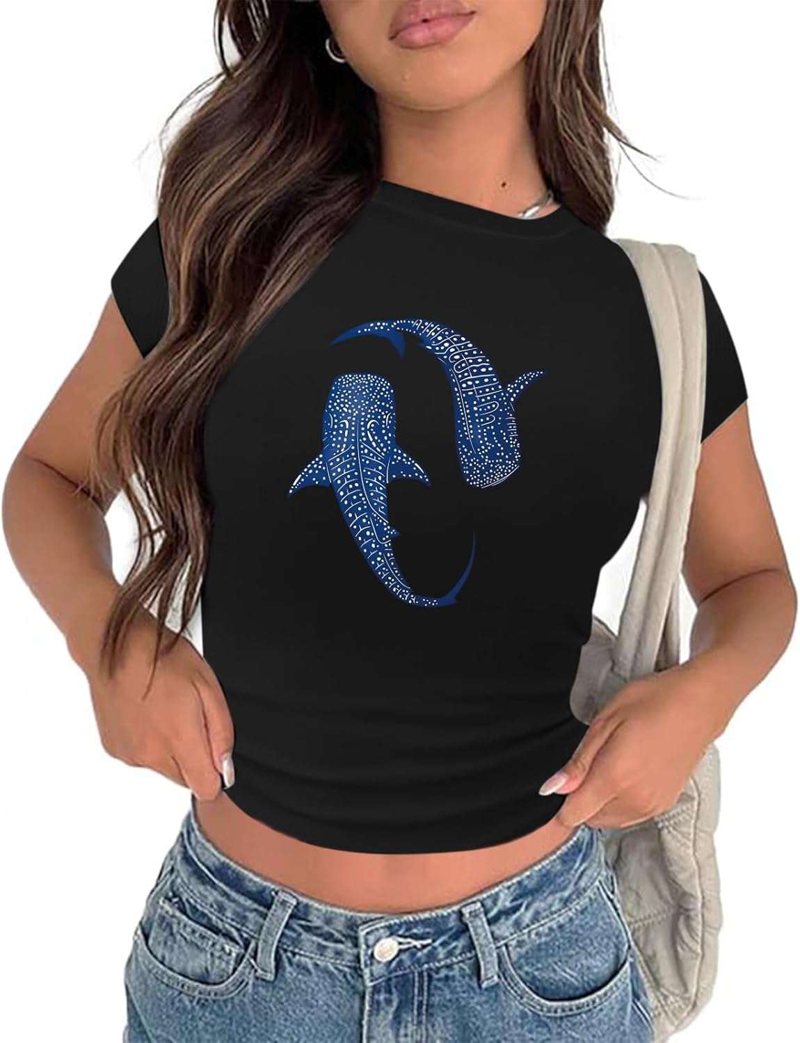 Shark Ocean Fish for Women Y2k Graphic Baby Aesthetic - Adult & Kids T-Shirts, Sweatshirts & Hoodies apparel design preview 1