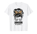 Soccer Mom Mama Leopard Messy Bun T-Shirt - Streetwear Style for Adults - T-Shirt, Sweatshirt, Hoodie