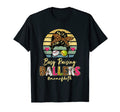 Messy Bun Mom Both Baseball Softball T-Shirt - Custom Art Print Men Women - T-Shirt, Sweatshirt, Hoodie