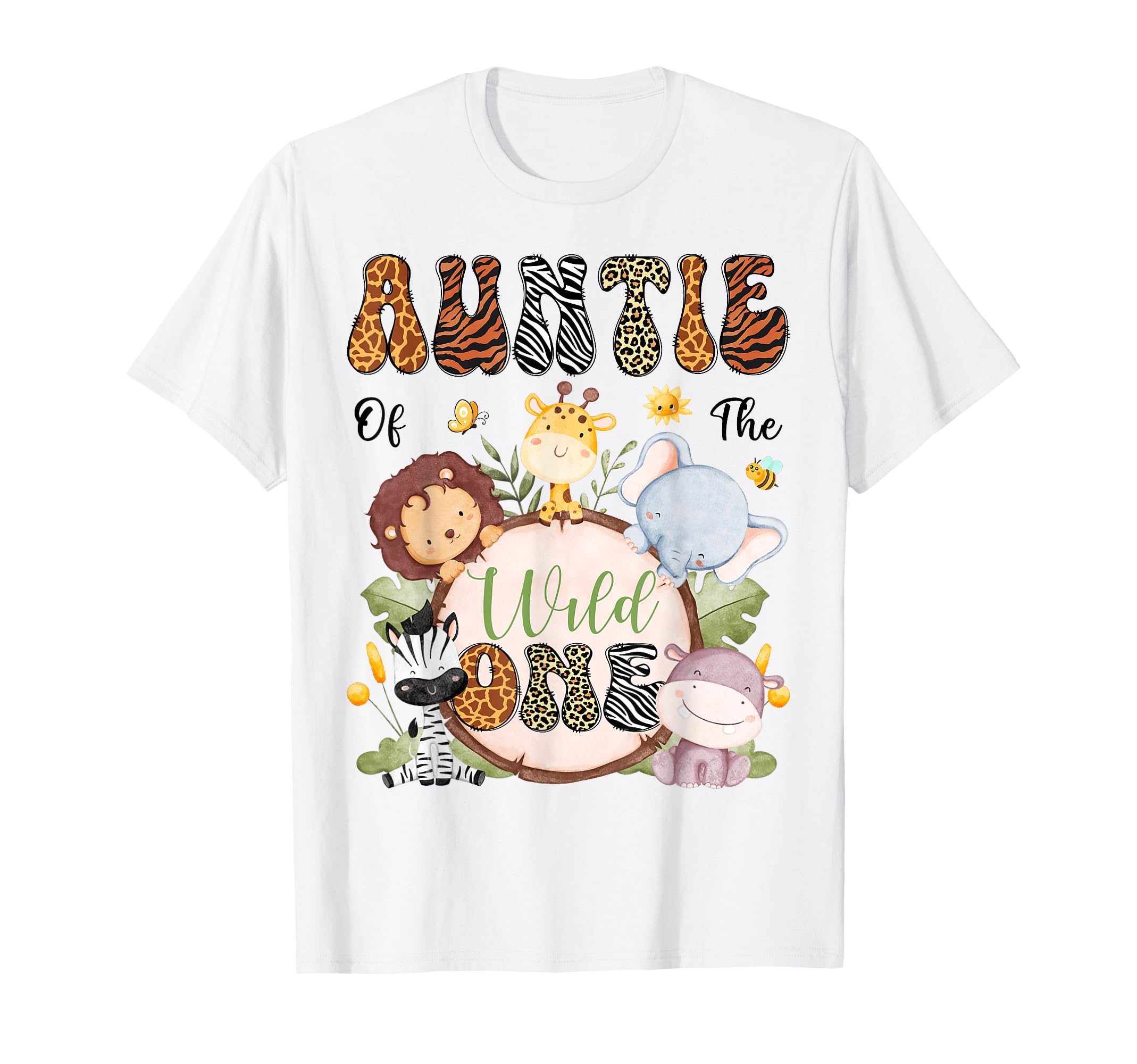 Auntie Wild One 1St Birthday Safari Jungle T-Shirt - Unique Graphic Unisex - T-Shirt, Sweatshirt, Hoodie