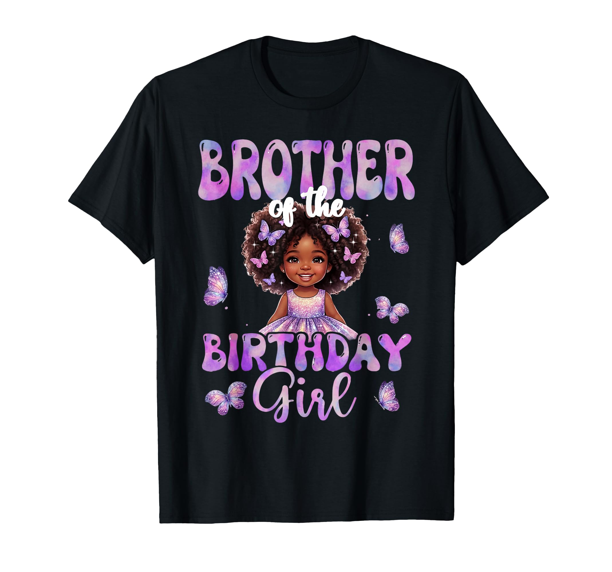 Brother Birthday Butterfly Family Afro T-Shirt - Minimalist Print Unisex - T-Shirt, Sweatshirt, Hoodie