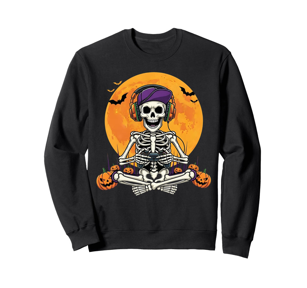 Gamers Gaming Skeleton Gamer Dad Sweatshirt - Minimalist Print Unisex - T-Shirt, Sweatshirt, Hoodie