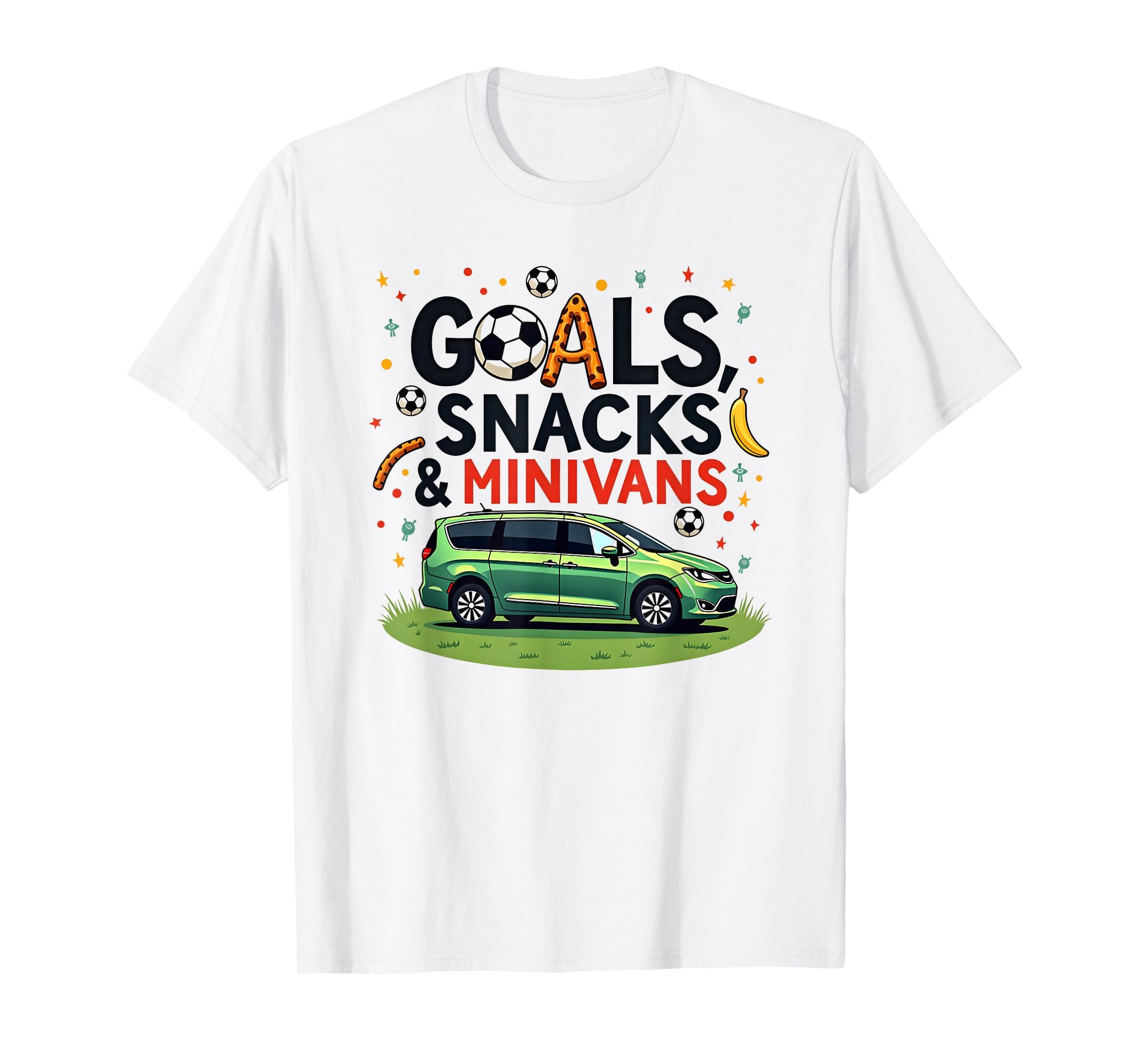 Goals Snacks Minivans Soccer Mom T-Shirt - Aesthetic Graphic Men Women - T-Shirt, Sweatshirt, Hoodie
