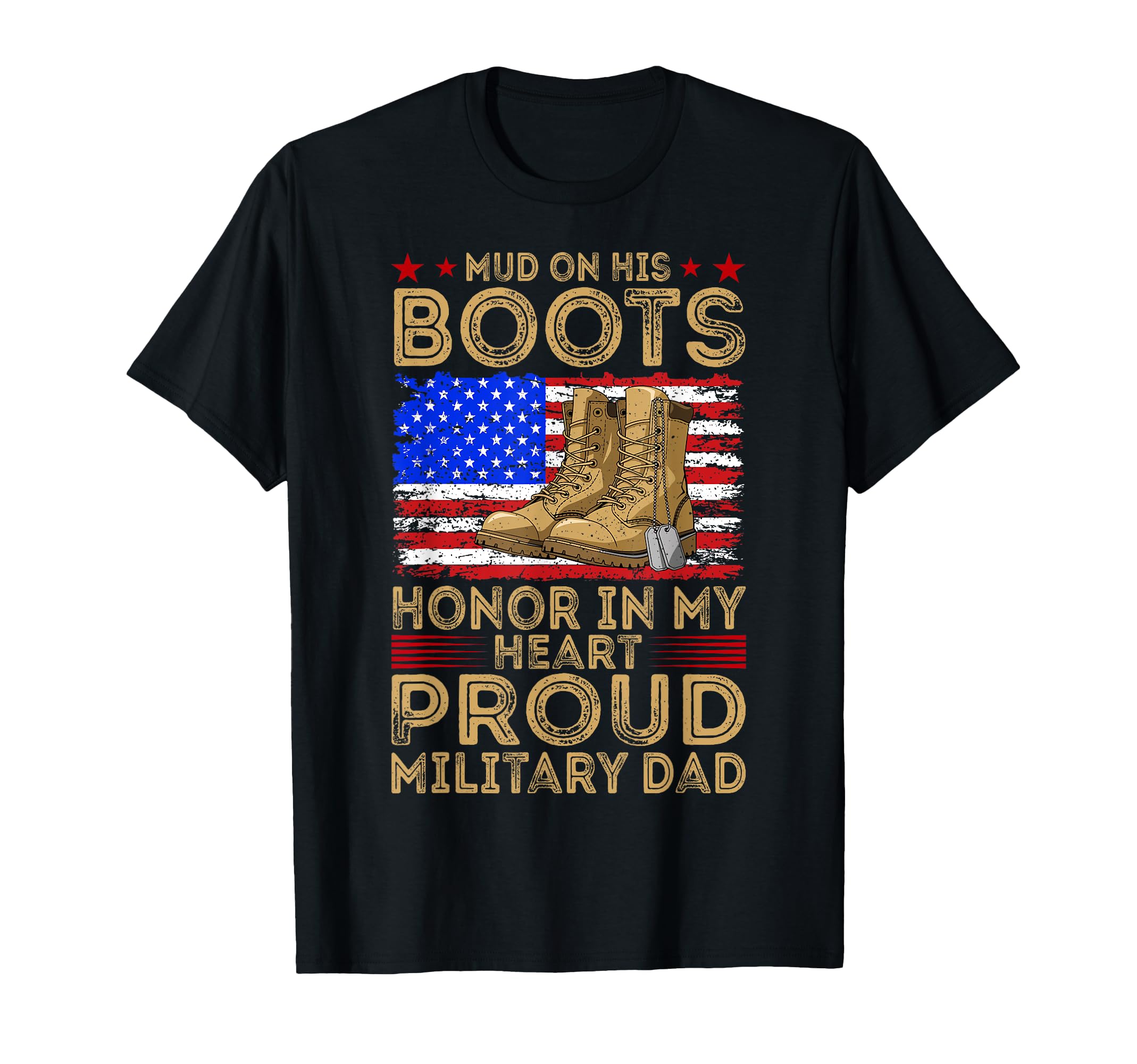 Proud Military Dad American Usa Flag T-Shirt - Unique Graphic Men Women - T-Shirt, Sweatshirt, Hoodie