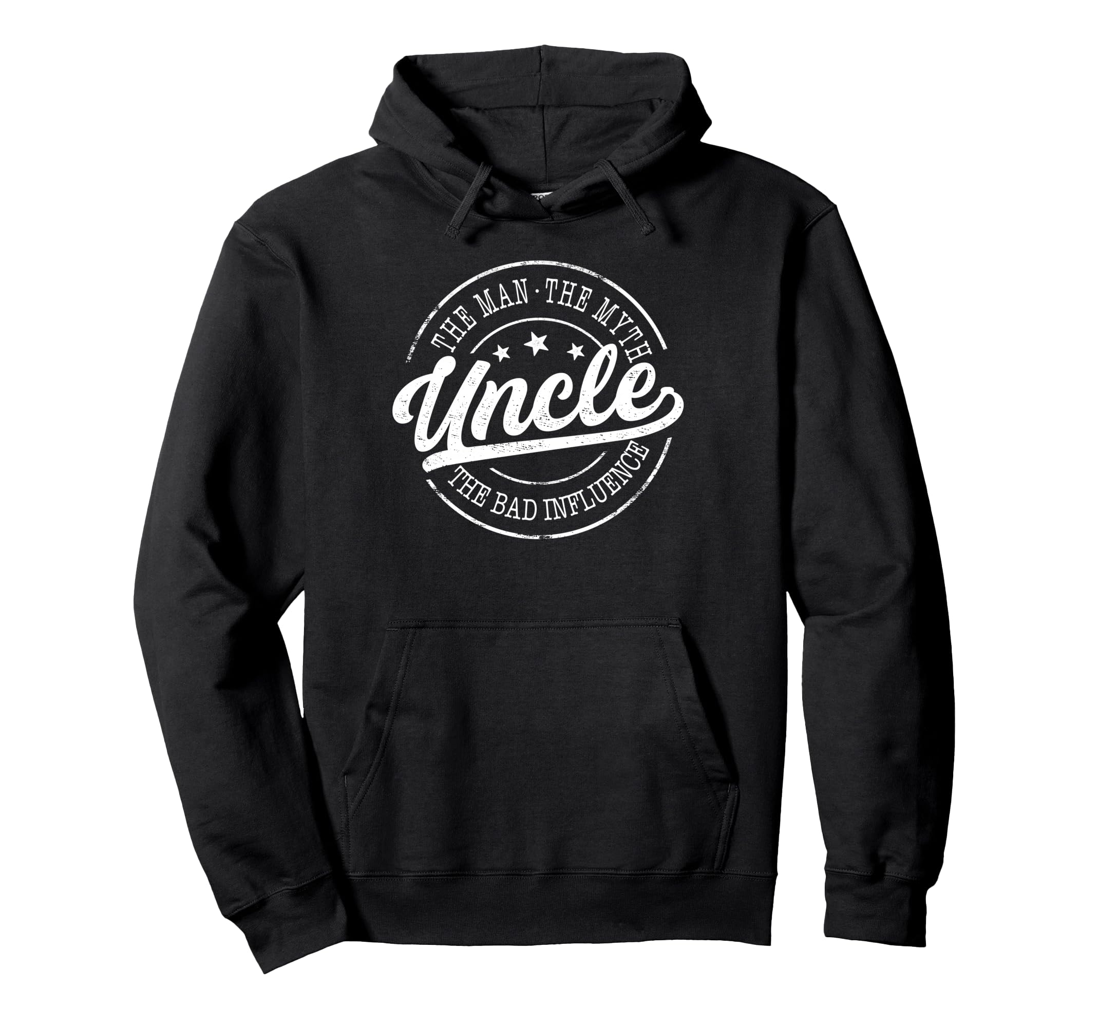 Uncle Myth Bad Influence Emblem Hoodie - Fun Novelty Design Men Women - T-Shirt, Sweatshirt, Hoodie